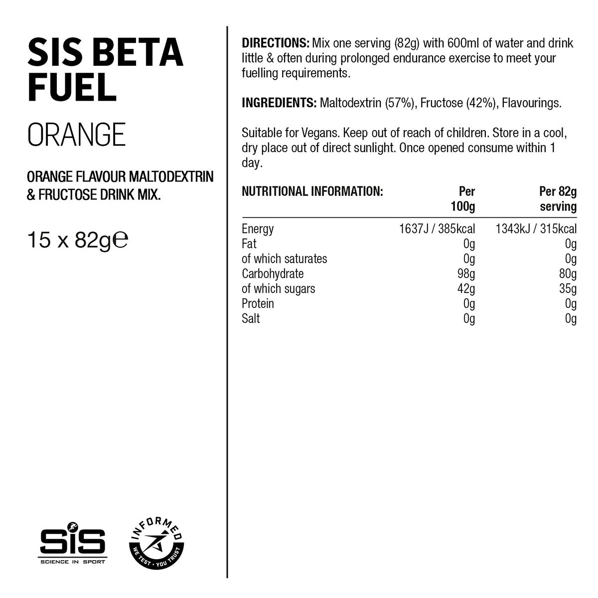 SIS Beta Fuel 80 Saszetka Pomarańcz