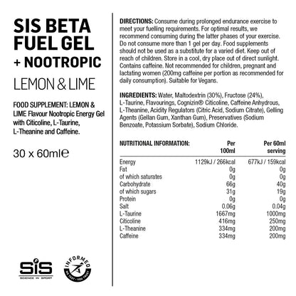 SIS Żel Beta Fuel + Nootropics Cytryna & Limonka