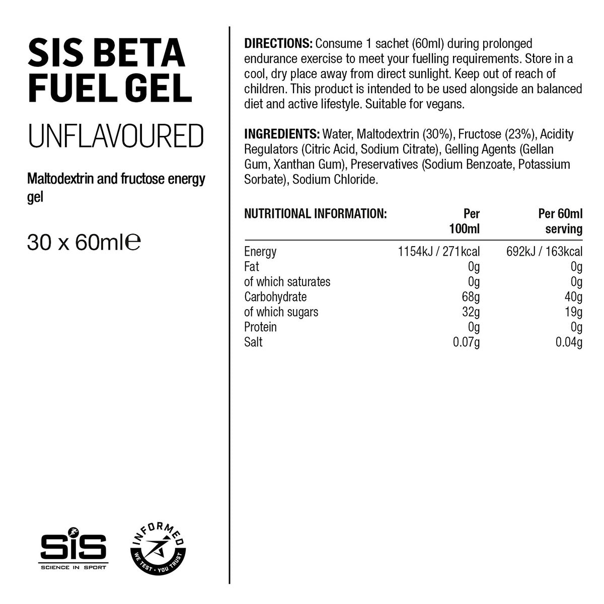 SIS Beta Fuel Neutral Gel